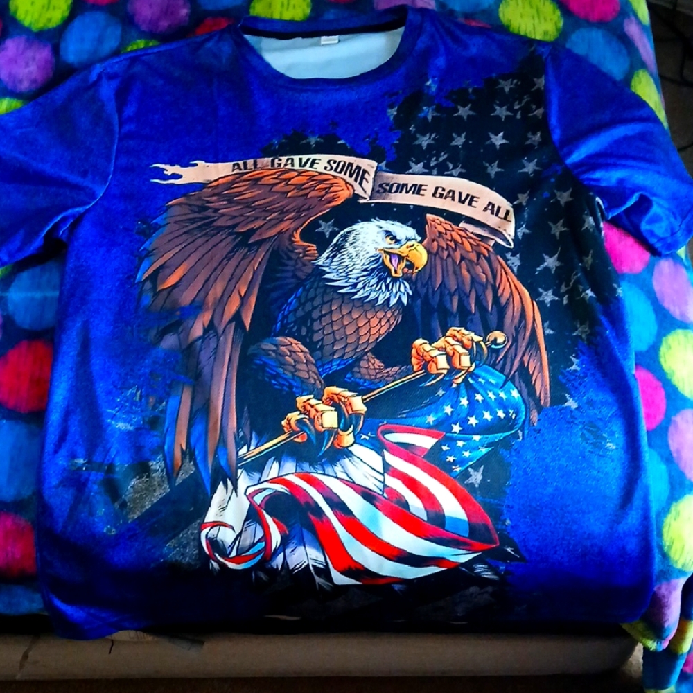 Patriotic Eagle Mens Shirt - Blue Size 2X NWOT